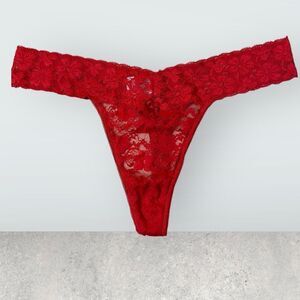 Red Lace Thong Panty Sz L